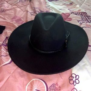 Forever 21 Black Womens wide brim fedora hat
